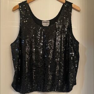 Shimmer New York Black Sequin Women's Top Size L